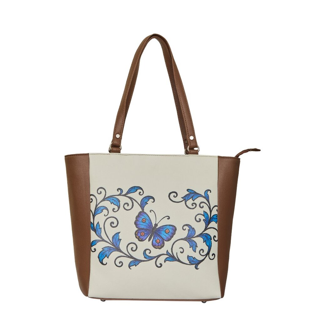 Printed Vegan Leather Shoulder Tote Bag for Ladies–Handbag , Purse for Daily Use